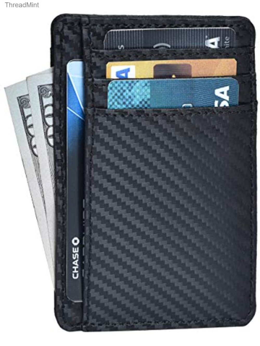 Slim Minimalist RFID Leather Wallet Front Pocket Card Holder